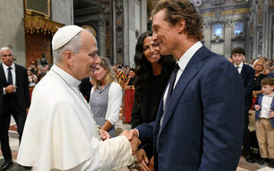 “THE MORAL COMPASS OF THE WORLD” — MATTHEW MCCONAUGHEY MEETS POPE LEO XIV